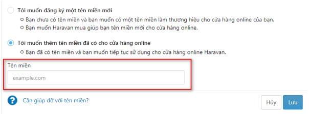 Các bước tạo tên miền